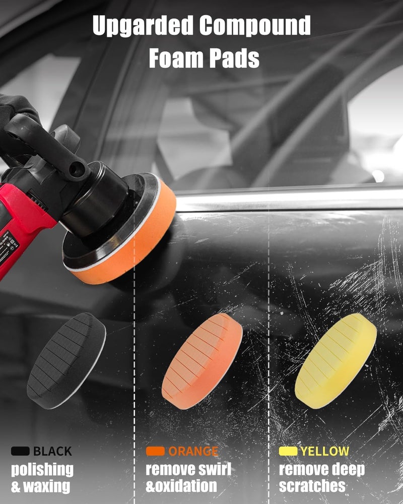 AVID POWER Buffer Polisher, 6-inch Dual Action/DA Polisher for Car Detailing, Random Orbital Car Buffer Polisher Waxer Kit with Variable Speed & 3 Polishing Pads - Image 5